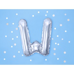 Balon "Litera W" 35cm, srebrny