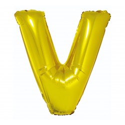 Balon "Litera V" 89cm, złota