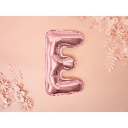 Balon "Litera E", 35cm, różowe złoto