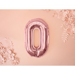 Balon "Litera O", 35cm, różowe złoto