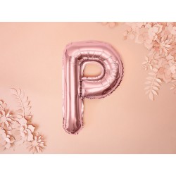 Balon "Litera "P", 35cm, różowe złoto