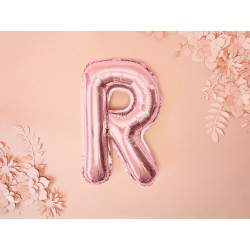 Balon "Litera R", 35cm, różowe złoto