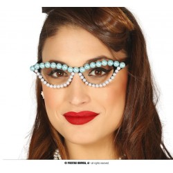 Okulary "Lata 50'" z perełkami