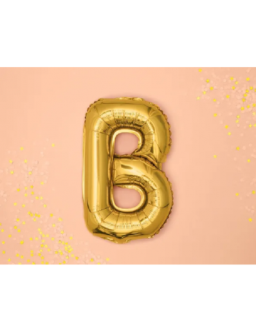 Balon foliowy Litera "B", 35cm, złoty