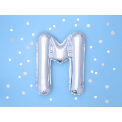Balon "Litera M" 35cm, srebrny